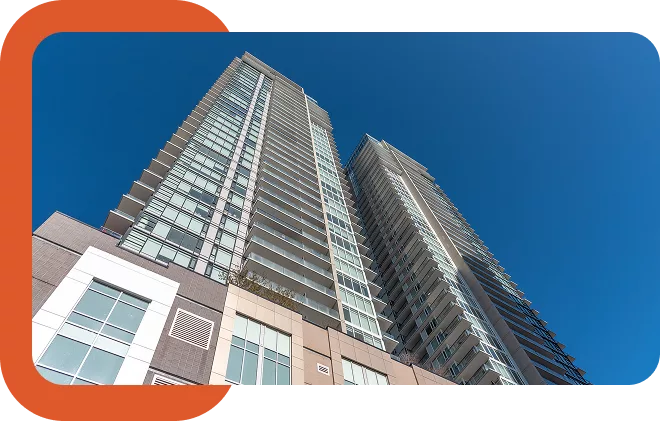 High-rise residential building in Chicago showcasing KWPMC Midwest property management maintenance services and building maintenance.